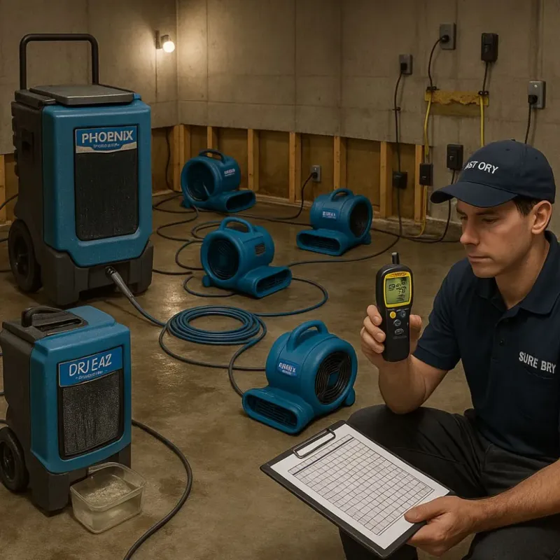 Structural Drying and Dehumidification process in Oak Creek, WI